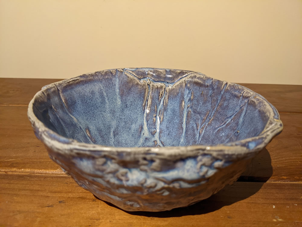 Textured Blue Bowl